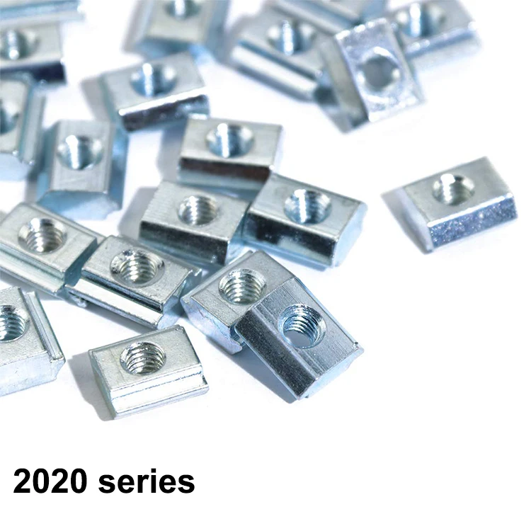 

100pcs 50pcs 30pcs M3 M4 M5 T Block Square nuts T-Track Sliding Hammer Nut for Fastener Aluminum Profile 2020