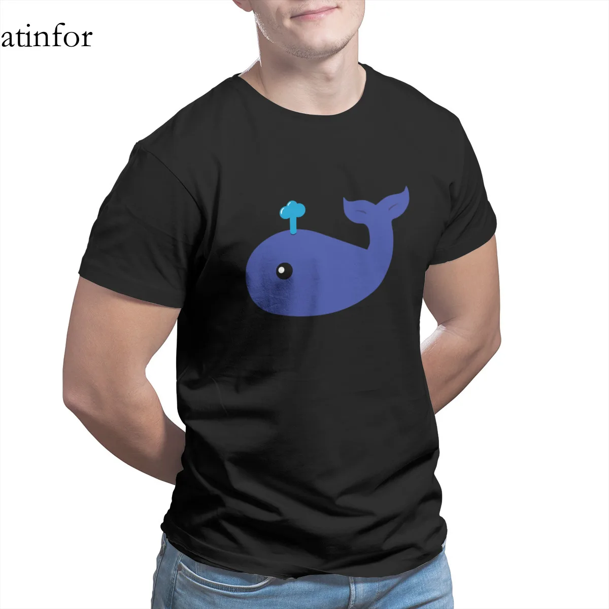 

Cute Whale T-Shirt Essentials Fashion Wholesale Clothes Kawaii 4XL 5XL 6XL Mens Clothes 27518