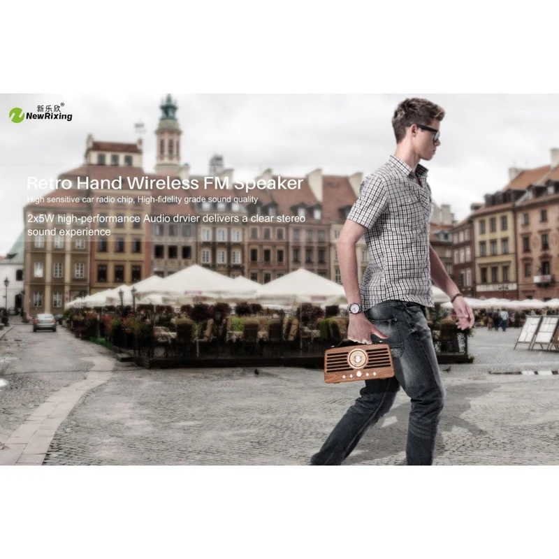 

Wooden Wireless Bluetooth Speaker Retro Outdoor Portable Subwoofer Stereo Speaker Support Tf Card