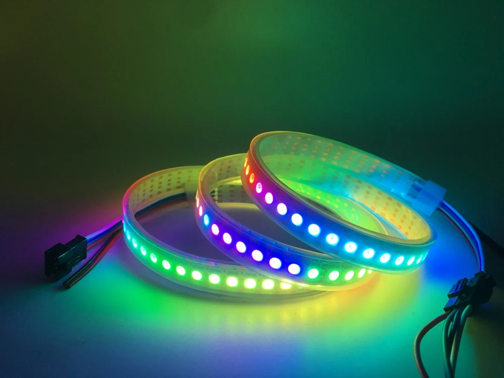 WS2815(WS2812B WS2813 обновляться) RGB светодиодный Пиксели полосы светильник индивидуально адресуемых СВЕТОДИОДНЫЙ двойной сигнала 30/60/100/144 светодиодный s/m