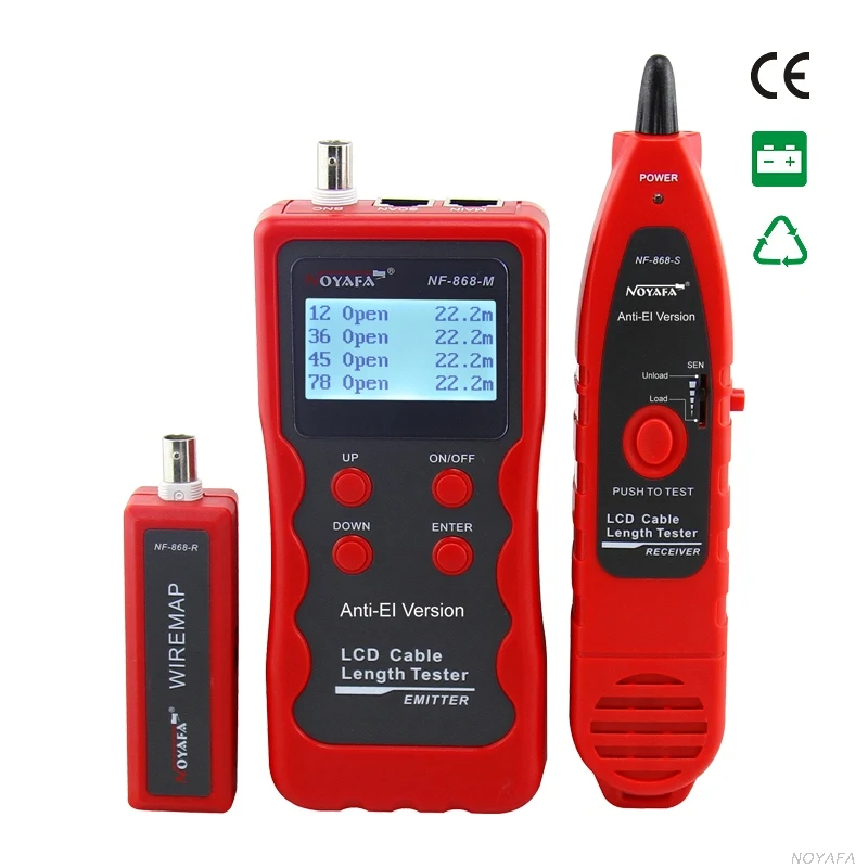 Тестер для сетевого кабеля YOUYSI NF-868 Cat5e Cat6e измеритель длины с функцией anti-jamming RJ11