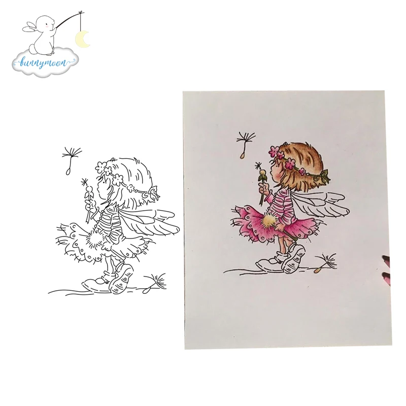 CH Одуванчик Девушка Прозрачный штамп печать себя Скрапбукинг альбом листы