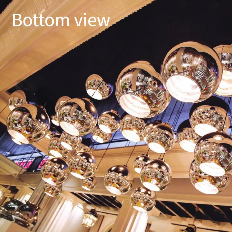 Lámpara colgante de cristal galvanizado para comedor, lámpara moderna de estilo nórdico para cocina, Bar, cafetería, decoración E27