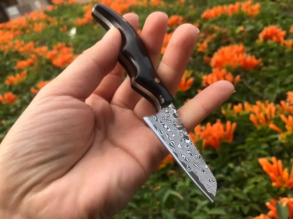 90-слойный фиксированный нож из дамасской стали ручной Кованый охотничий 60HRC