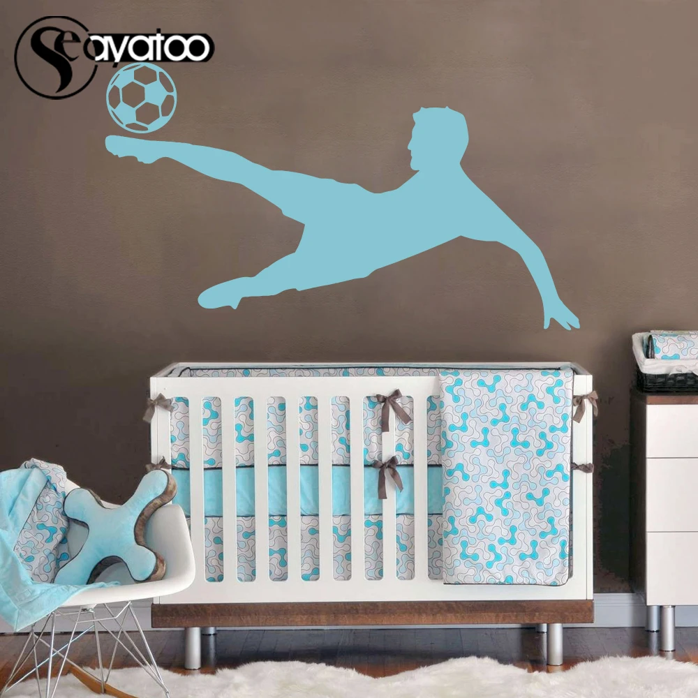 Спортивная виниловая наклейка на стену с изображением футбольного мяча|Наклейки