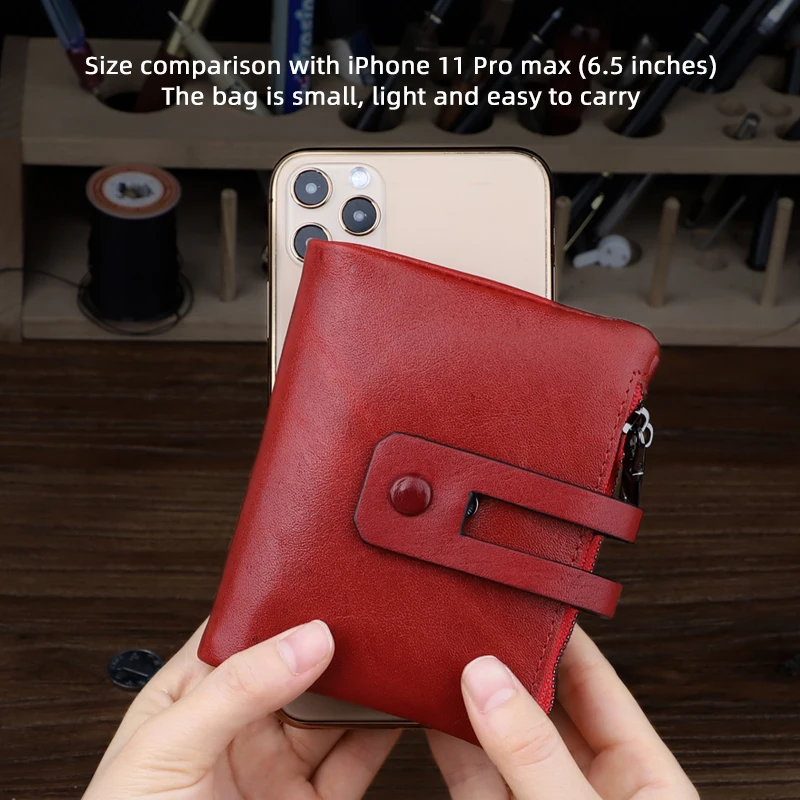 Модный короткий кошелек из натуральной кожи для женщин миниатюрный бумажник на