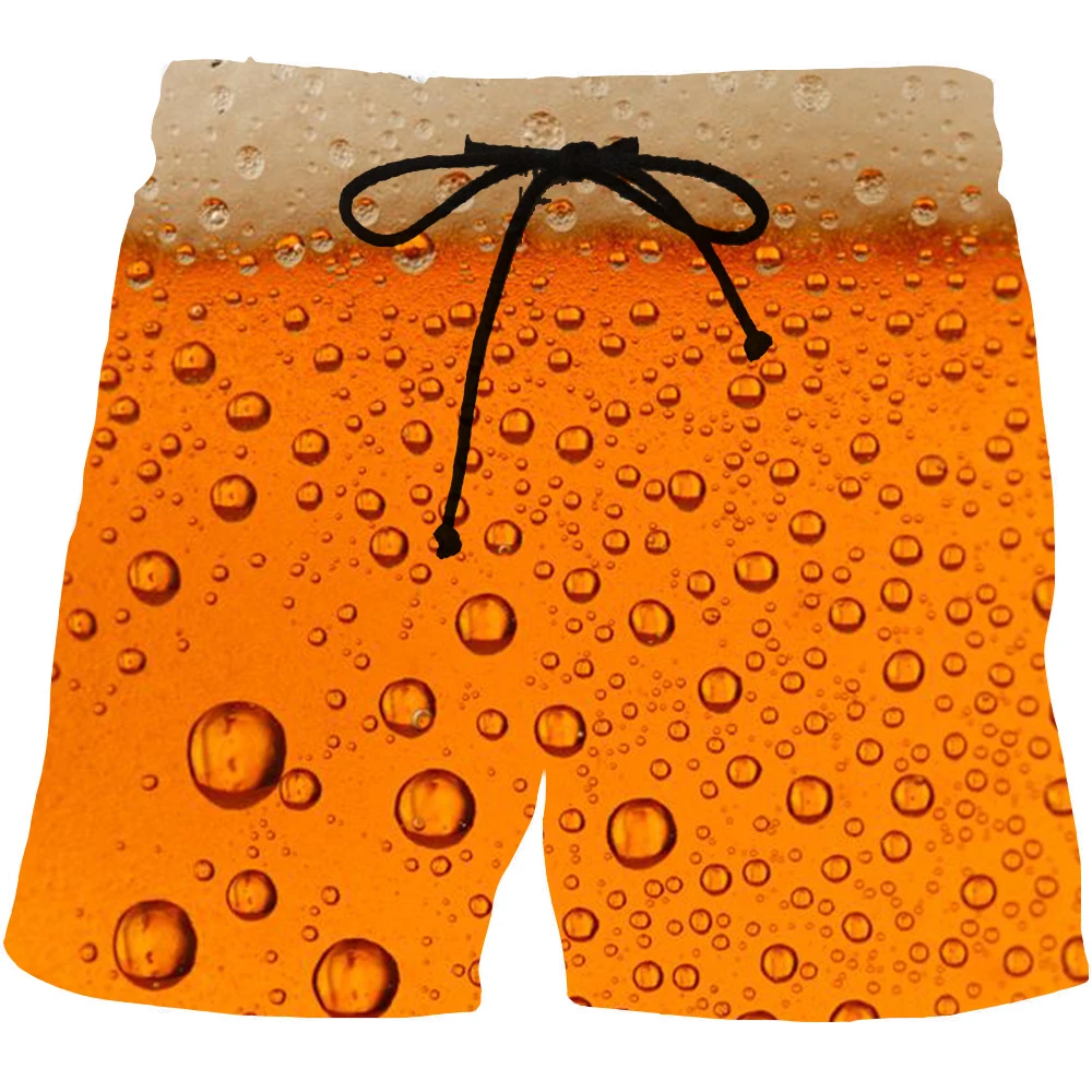 

Men's Liqueur Graphic Beach Wines Shorts 3D Pattern Beer Boardshorts Men/Women Whiskey Bubbles Short Pants