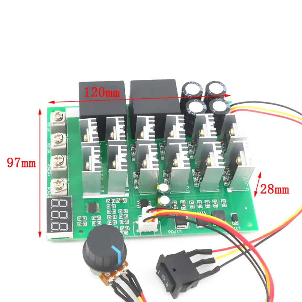 

60A 10-55V Digital Display PWM Speed Controller Module Forward Reversal 0~100% Adjustable DC Motor High Quality