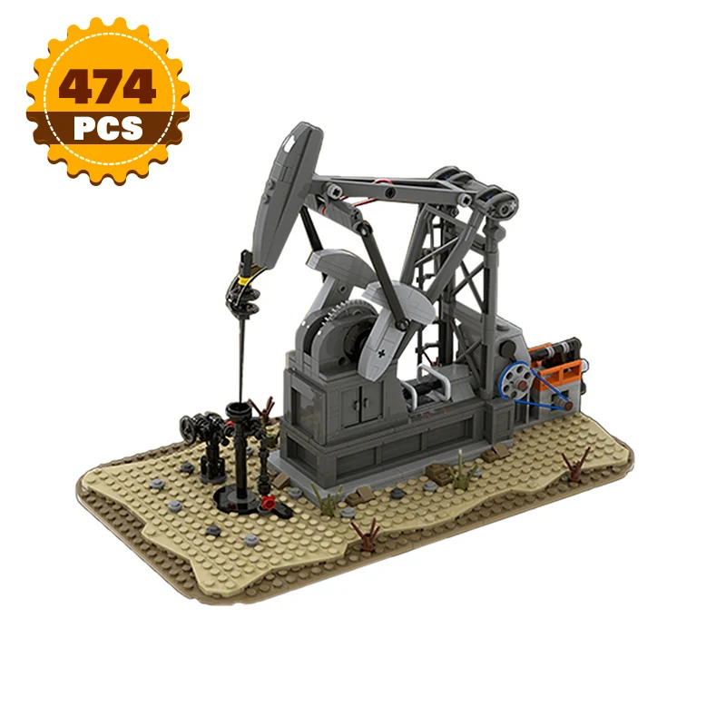 

Moc Urban Construction Excavating Machinery Functioning (Oil Derrick) Oil Pump Jack Building Blocks Bricks Toys for Child Gifts
