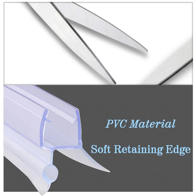 Shower Screen Seal Strip PVC Door Bath Shower Seal Strips for 6mm Glass 13-23mm Gap Glue-free Waterproof Weatherstrip #40