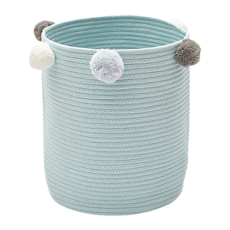 

Best selling new style good quality INS New Fur Ball Storage Storage Basket Dirty Clothes Beige Bucket Household Large Capacity
