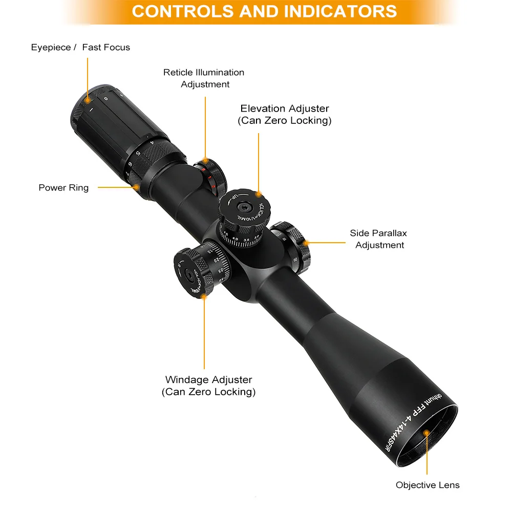 Ohhunt FFP 4 14X44 SFIR первый фокусный самолет охотничий прицел боковой Параллакс