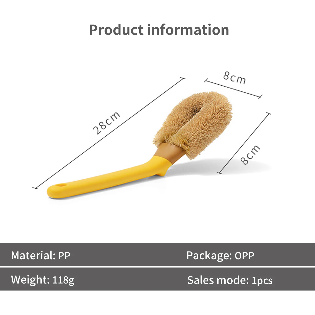 

Long-Handled Coconut Palm Brush Kitchen Cleaning Supplies Pot Cleaning Brushes Household Brushing Artifact