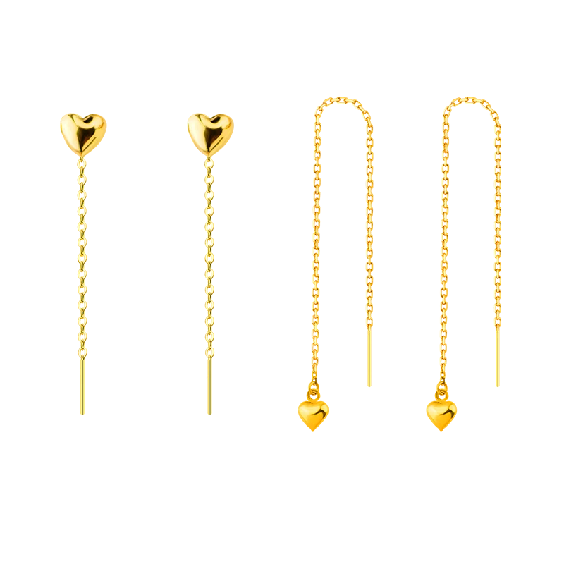 Серьги ZHIXI из чистого 18-каратного золота длинные висячие ювелирные изделия Au750