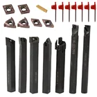 21 шт. многофункциональный токарный инструмент карбида вольфрама с покрытием Алюминий Вставки Держатель для шлица звездочка Набор торцевых гаечных ключей сверлящей оправкой токарно-винторезный станок Инструменты 10 мм12 мм16 мм