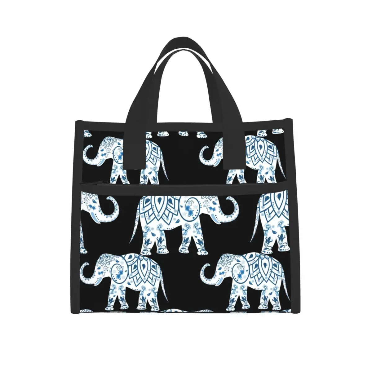 

Elephant Print Portable New Thermal Insulated Lunch Box Tote Cooler Bag Bento Pouch Lunch Container School Food Storage Bags