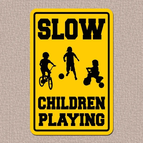 

Caution Slow Children Playing Sign Indoor/outdoor Tin Sign Metal Sign Metal Poster Metal Decor Metal Painting Wall Sticker