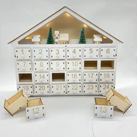 tree house wooden advent calendar countdown christmas party decor 24 drawers led light decoration home crafts xmas ornament