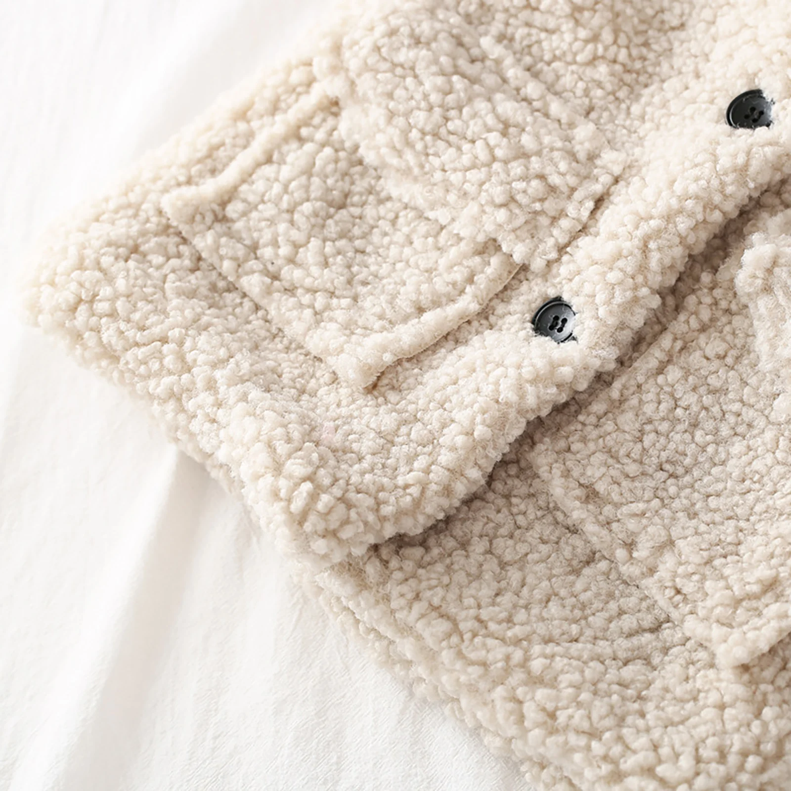 Зимние куртки для маленьких девочек пальто из овечьей шерсти Детские теплые