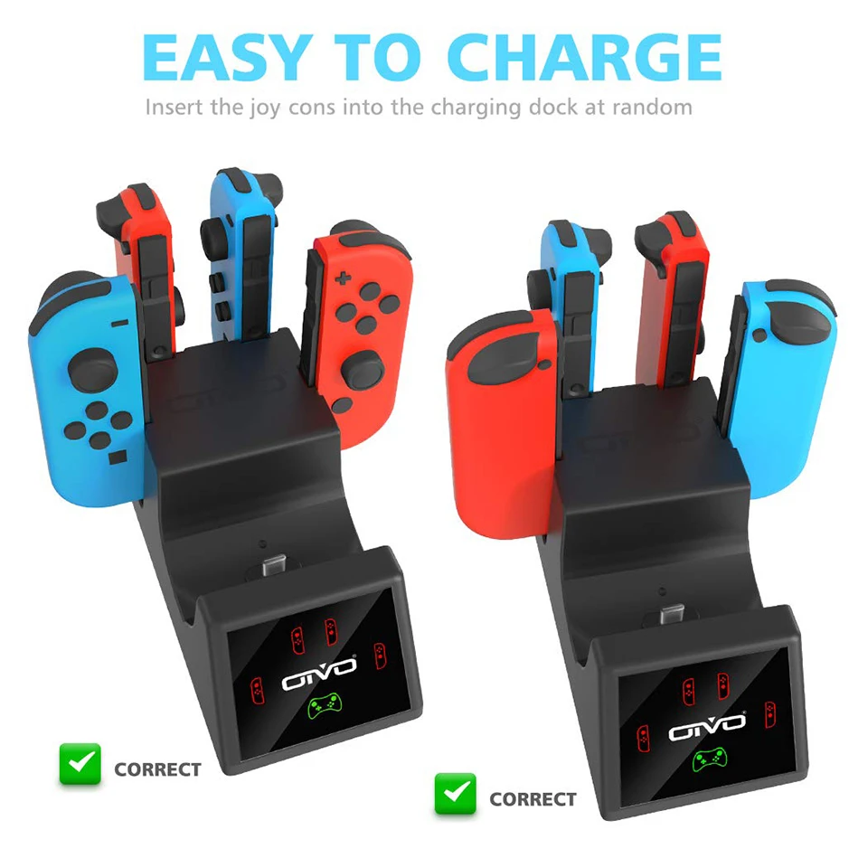 OIVO 5 в 1 контроллер зарядная док станция для Nintendo Switch Pro & 4 Joy con Зарядное устройство