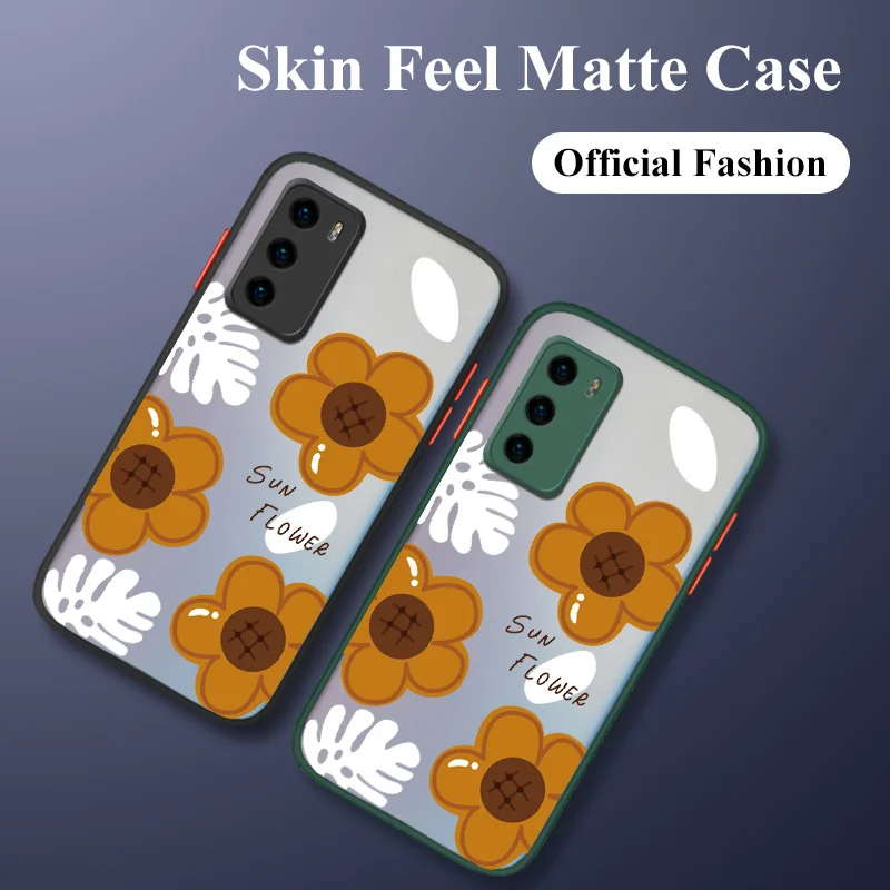 

Sun Flower Liquid Phone Case For Huawei P40 P50 P30 P20 Pro Lite Mate 40 30 20 Pro Lite Nova 5t Y7A Camera Protective Back Cover