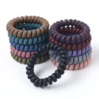 matte telephone wire line scrunchie telephone cord transparent hair rope rubber bands matte seamless ponytail holder hair ring