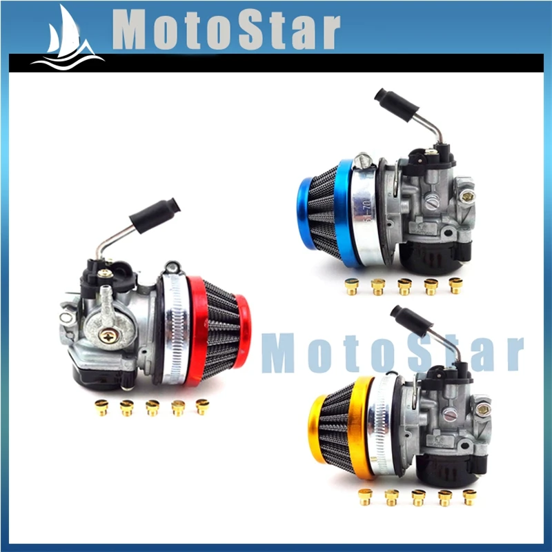 Гоночный карбюратор 58 мм воздушный фильтр струи для 49cc 50cc 60cc 66cc 80cc 2 тактный