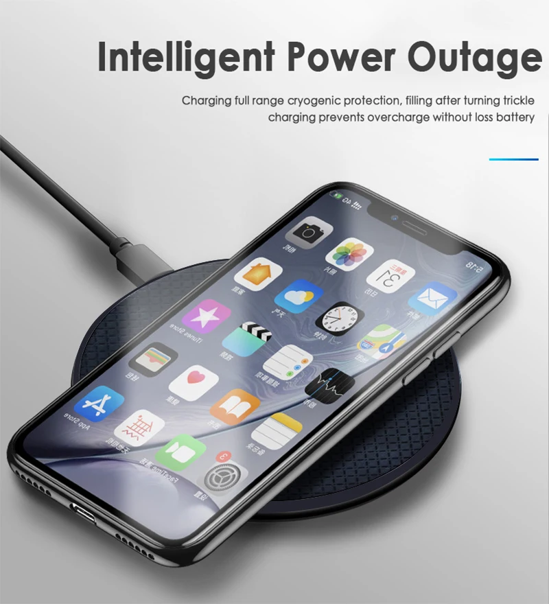 5W/10W Wireless Charger for iPhone 11 Xs Max X XR 8 Plus Fast Charging Pad for Ulefone Doogee Samsung Note 9 Note 8 S10 Plus