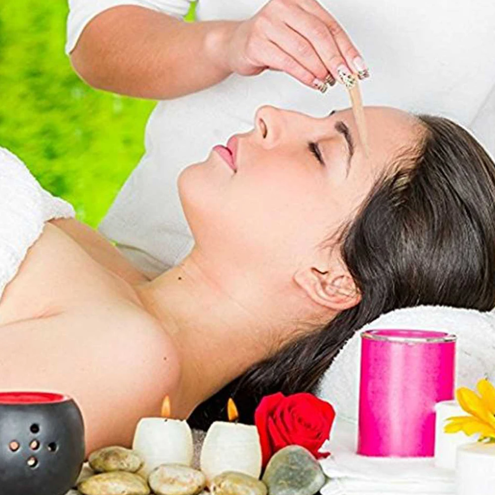 100 шт. аппликаторы для тела с плоской головкой Деревянный инструмент депиляции