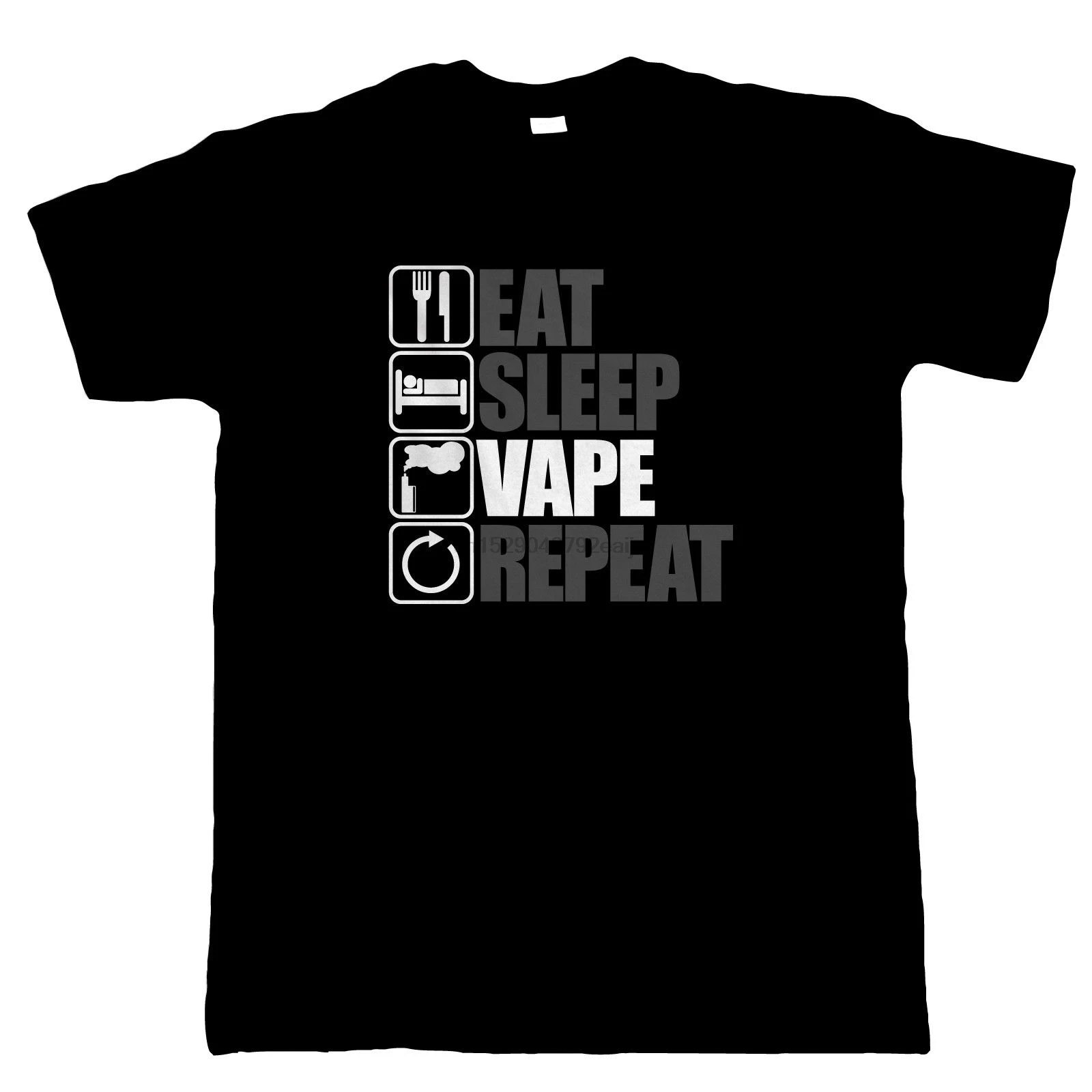 Eat Sleep Vape Repeater Мужская забавная курительная футболка подарок папа 2018 Новое