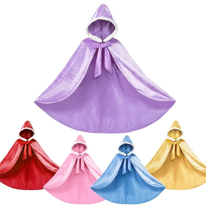 

Длинная накидка с капюшоном, Эльза, Золушка, Аврора, Белль