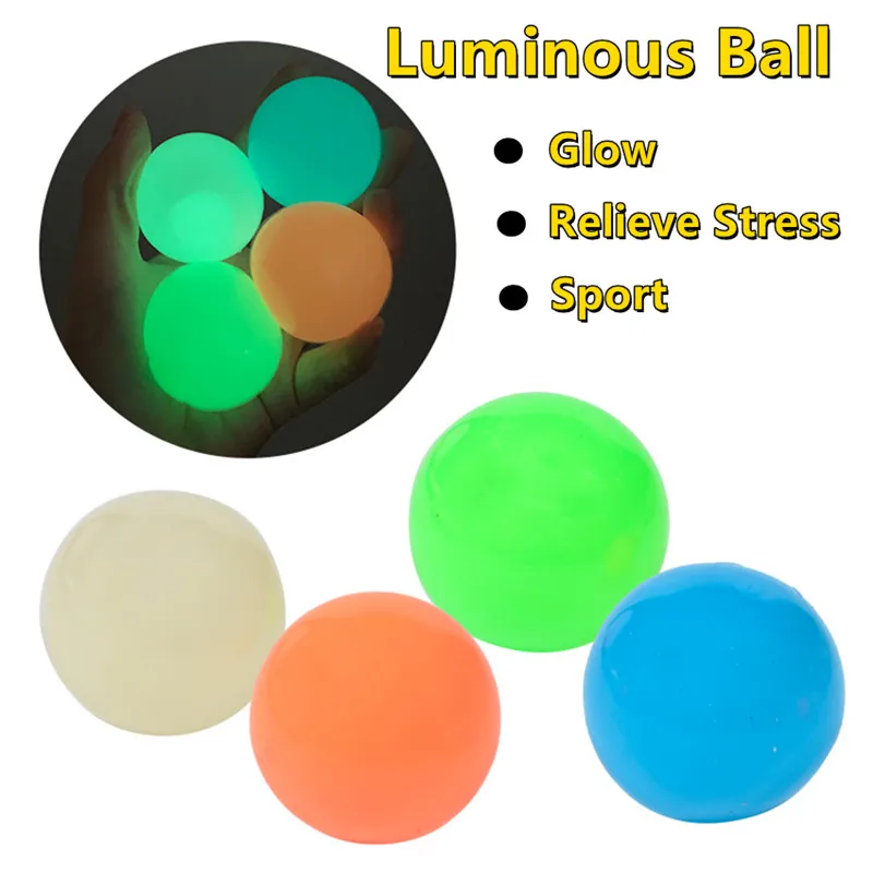 Флуоресцентные клейкие настенные шарики 4 шт. новинка игрушка для снятия стресса