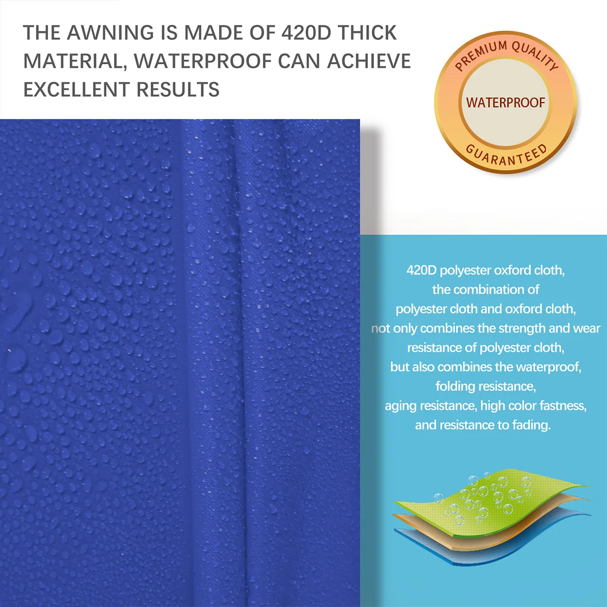 Тент для бассейна 420D из ткани Оксфорд с защитой от солнца