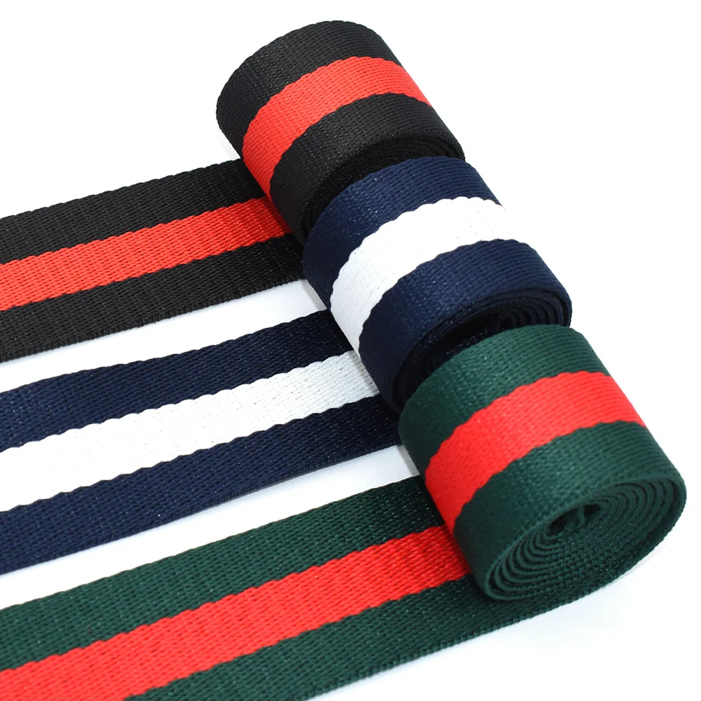 

1.5"Cotton Stripe Webbing Bag Strap Fabric Ribbon Belt Canvas Webbing Pet Collar Webbing Knapsack Strapping for Textile Sewing