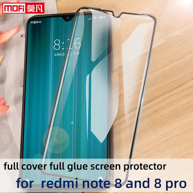 Протектор экрана для xiaomi redmi note 8 pro закаленное стекло redmi note 8 Защитная пленка, Стекло 9H 2.5D Mofi полное покрытие премиум