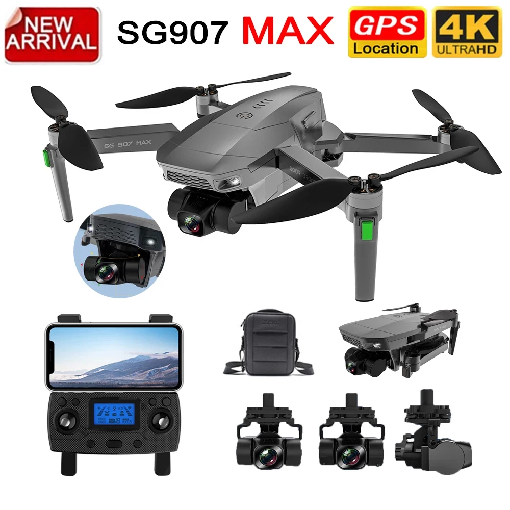 

SG907 MAX /SG907 Pro 3-Axis Gimbal 4K Brushless Drone with Camera Wide Angle 5G Wif GPS Optical Flow RC Quadcopter VS RC Dron