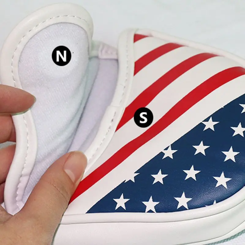 

Portable USA Flag Pattern Golf Club Headcovers PU Waterproof Putter Cover Parts 87HF