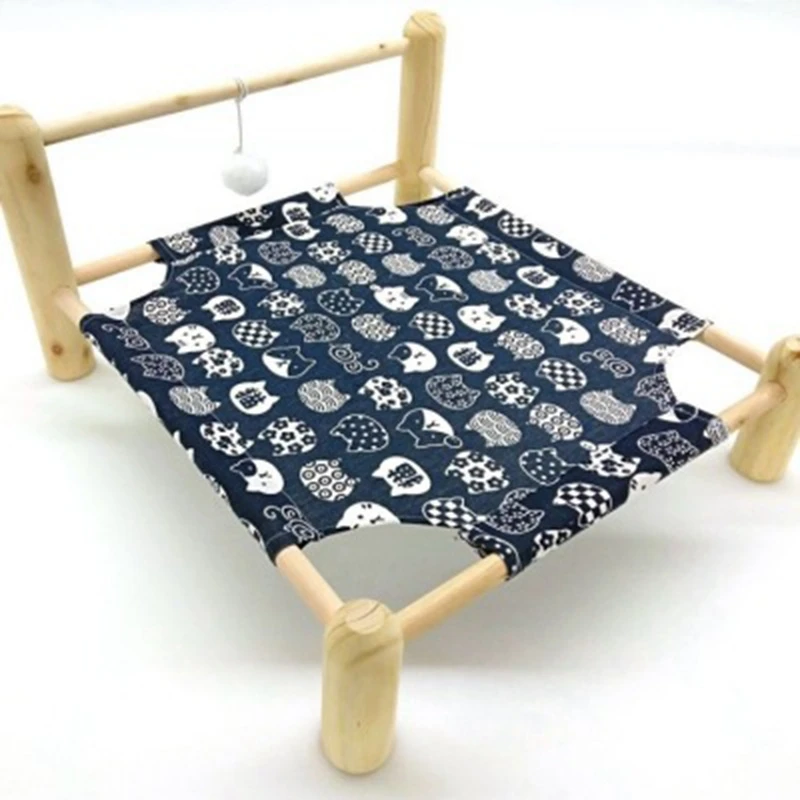

Hot Sale Pet Wooden Cat Hammock Removable and Washable Wooden Frame Splicing Cat Litter Breathable Moisture-Proof Marching Bed