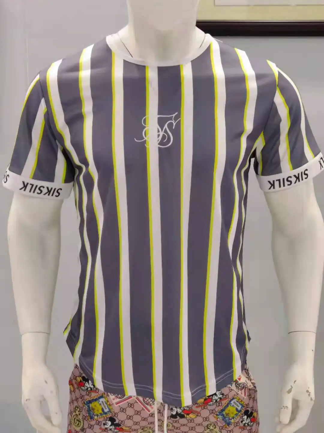 Футболка мужская с круглым вырезом шелковая тенниска короткими рукавами майка