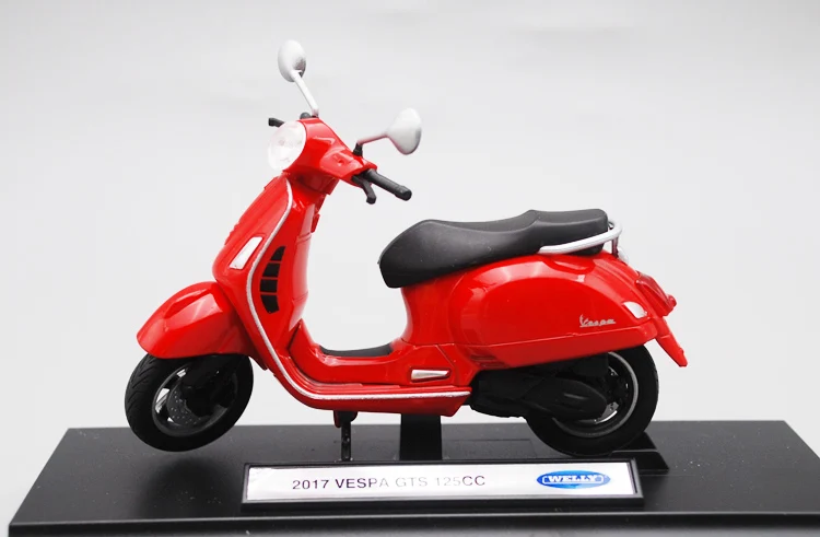 Welly 1/18 VESPA GTS 2017 куб. См скутер мотоцикл литая модель с дисплеем игрушка для детей