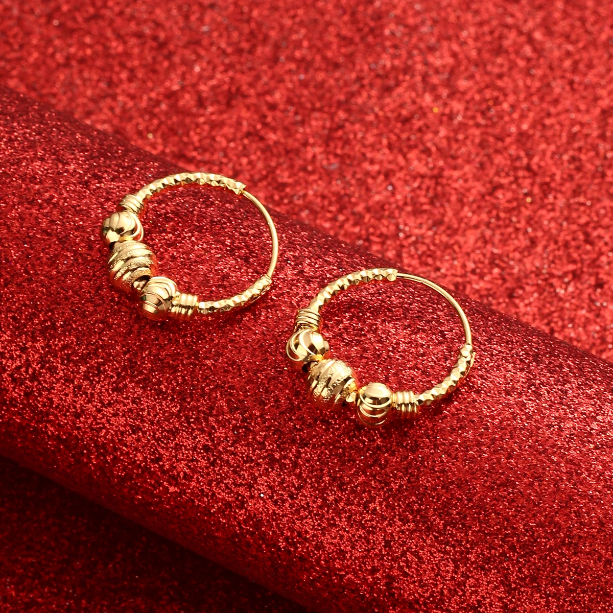 Серьги 24K бриллиантовые круглые серьги-кольца пирсинг золотые серьги для