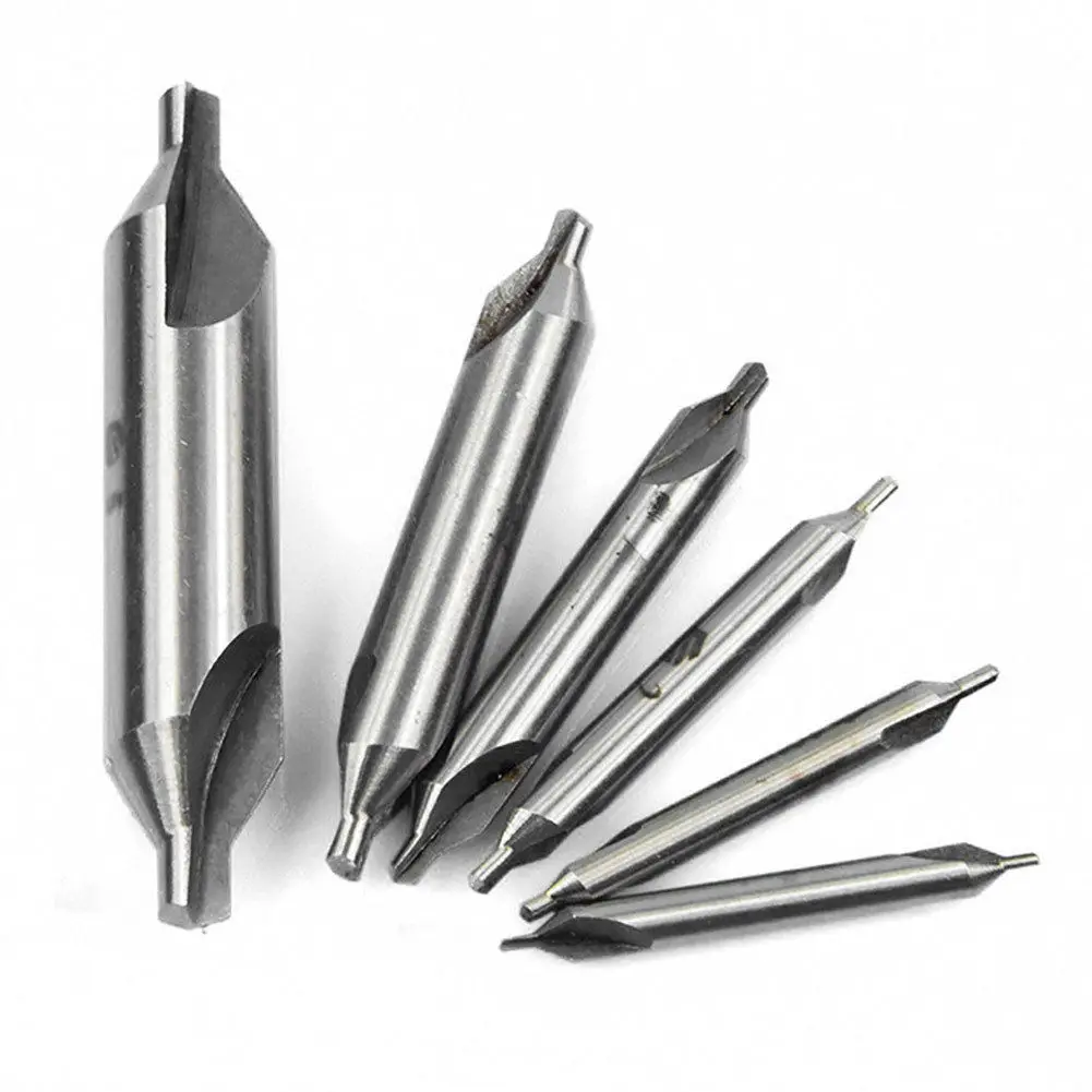 

6PCS Hole Boring Mill Lathe HSS Countersink Bits Double End Center Drill Set