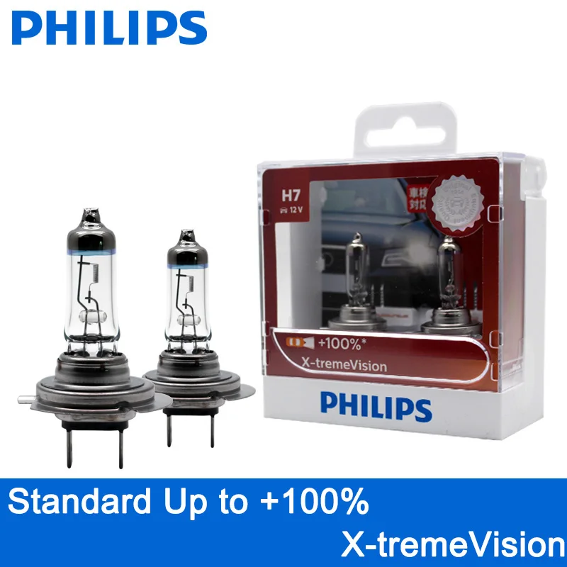 2 шт. автомобильные лампы Philips H1 H4 H7 H11 HB2 HB3 HB4 9003 9005 9006 12 В X treme Vision на 100% Ярче|Лампы