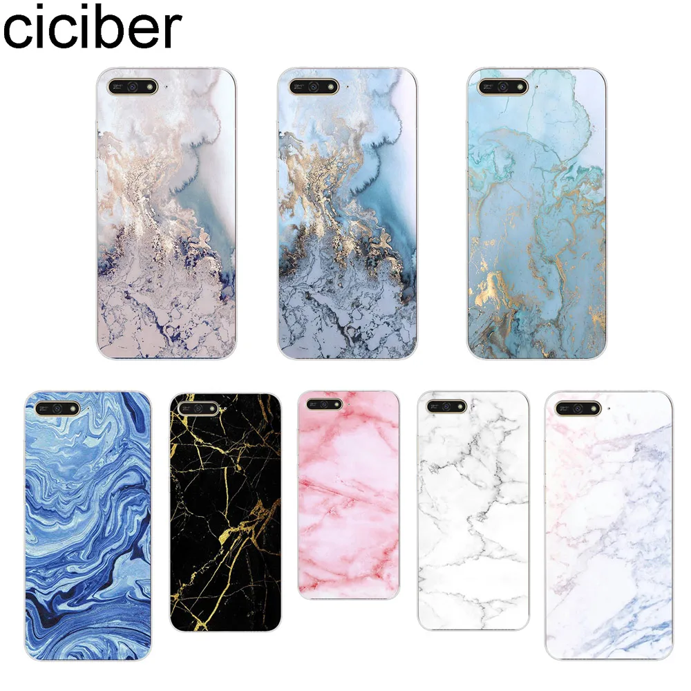 Ciciber новый роскошный глянцевый мрамор для Huawei Y9 Y7 Y6 Y5 Y3 Prime Pro 2018 2017 2019 мягкая ТПУ