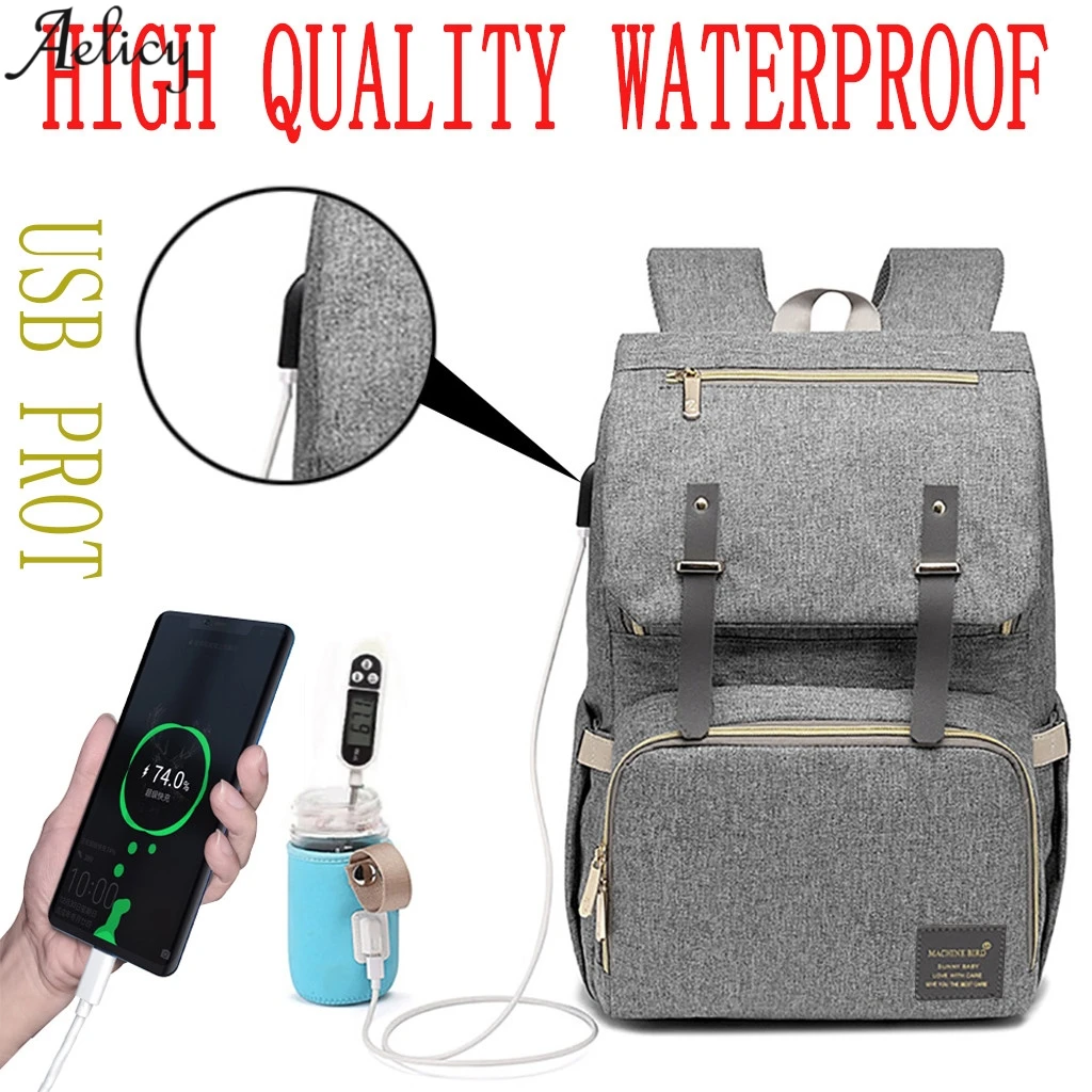 Aelicy брендовый рюкзак для подгузников сумка мам большая вместительность коляски