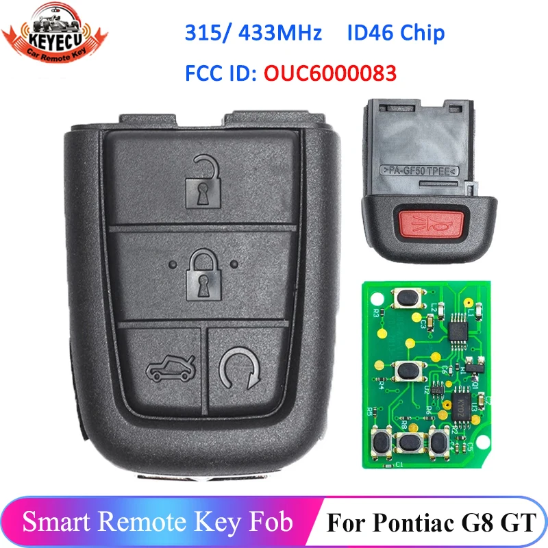 Флип-устройство KEYECU OUC6000083 4 + 1 С 5 кнопками 315 МГц 433 для Pontiac G8 GT 2008 2009 2010 | Автомобили