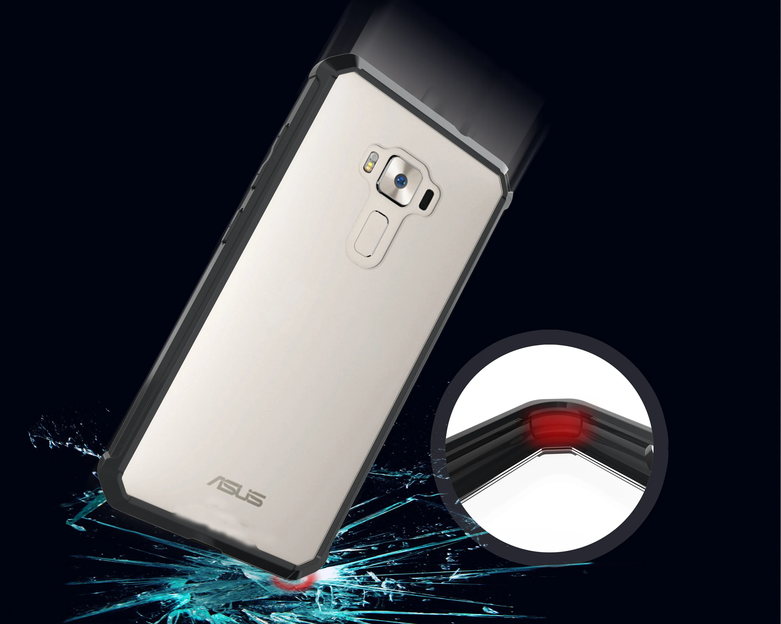 For Asus Zenfone3 552KL 520KL Acrylic + TPU Shockproof Transparent Armor Protective Back Cover Case |