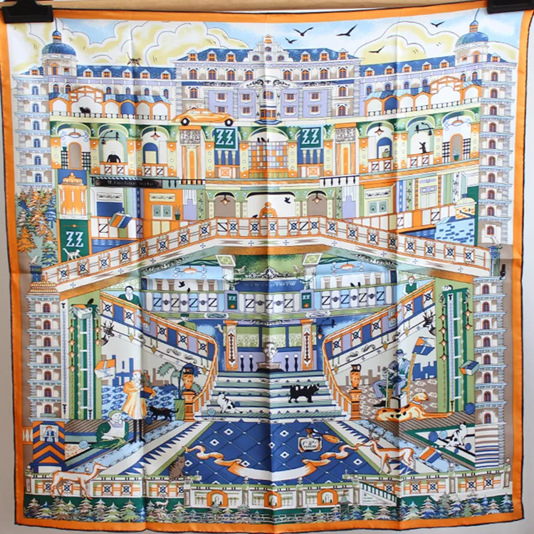 

Шелковый шарф для женщин, 90*90 см, 100% саржевый Шелковый ободок с ручными свернутыми краями, повязка для волос