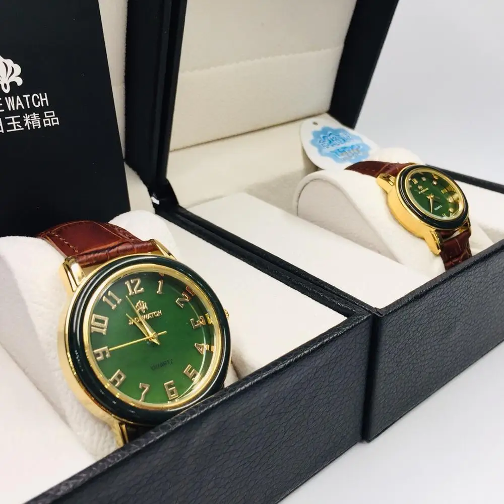 

NEW BRAND LUXURY COUPLE WATCH NATURAL JADE WOMEN CLOCK FASHION HOT CREATIVE AND TIAN JADE BUSINESS CARNIVAL MAN WRISTWATCH
