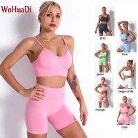 wohuadi summer seamless sport bra yoga set high waist shorts tight size small womens clothing fitness workout gym sportswear
